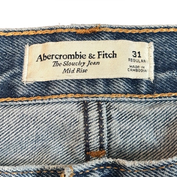 Abercrombie & Fitch Mid Rise Slouchy Carpenter Jeans Sz 31 - Picture 8 of 8
